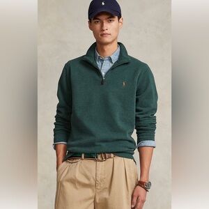 Polo Ralph Lauren Quarter Zip Pullover Size XXL Pine Heather Green NWT